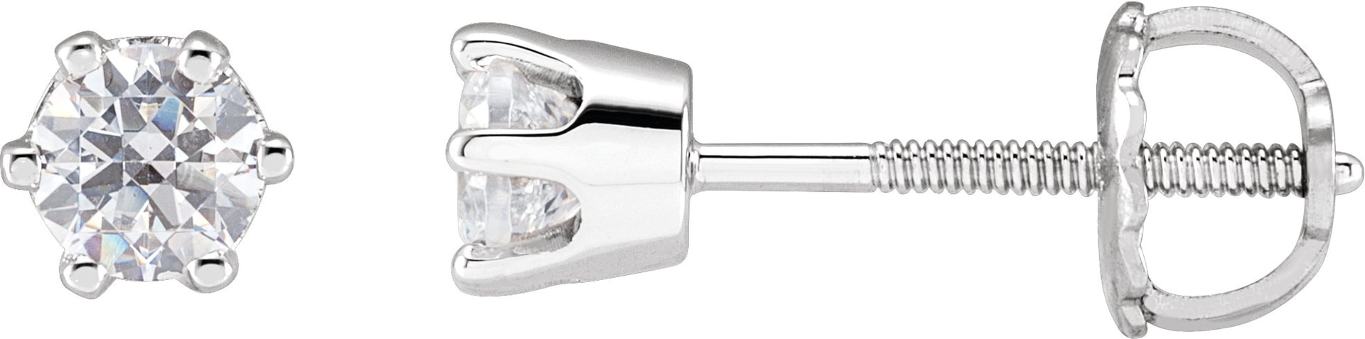 Round 6-Prong Stud Earrings