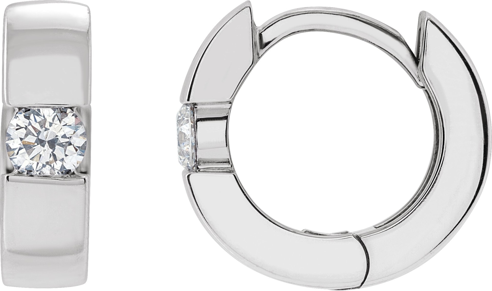 Accented Huggie Hoop Earrings