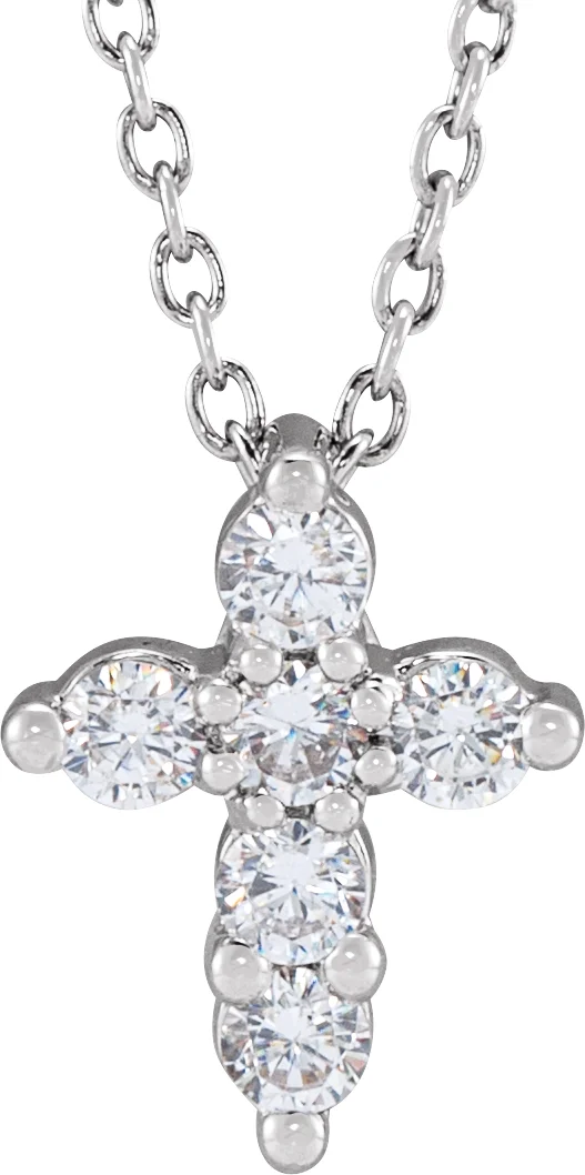 Lab-Grown Diamond Cross Necklace