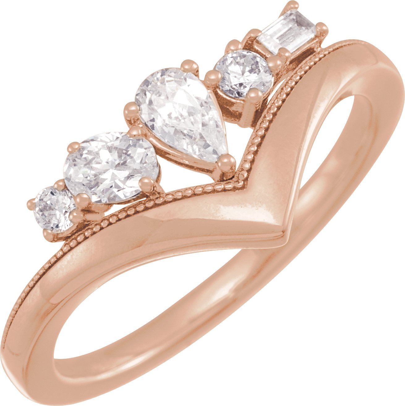 Lab-Grown Diamond V Ring