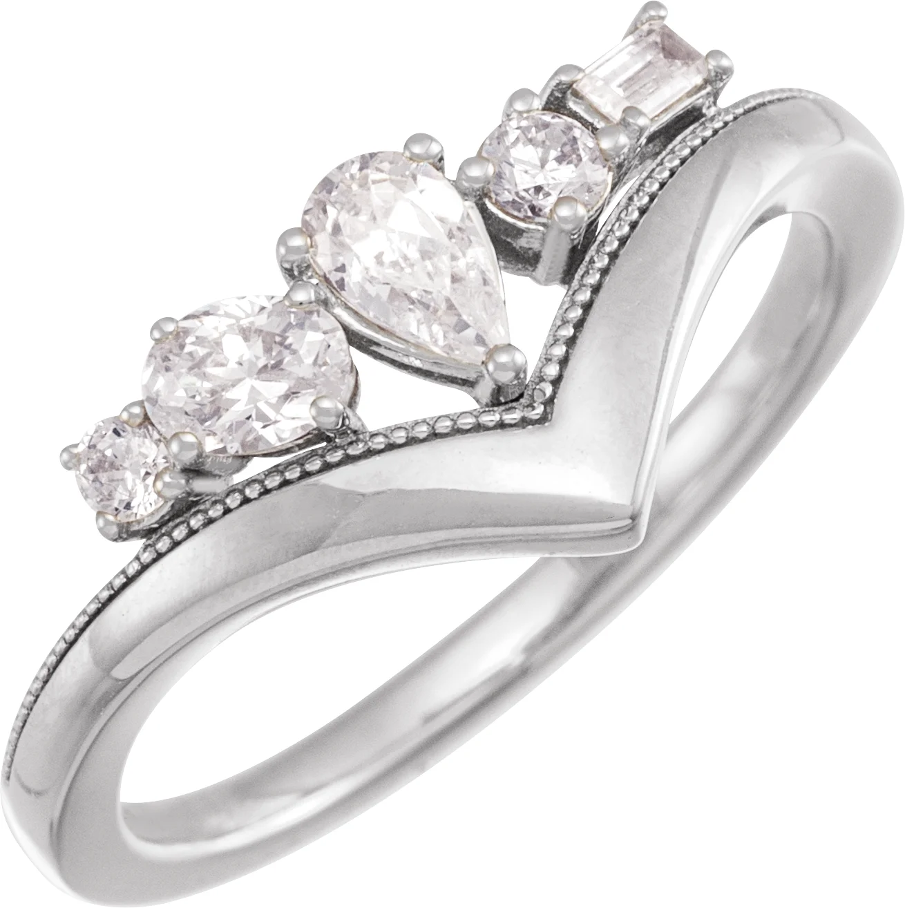 Lab-Grown Diamond V Ring