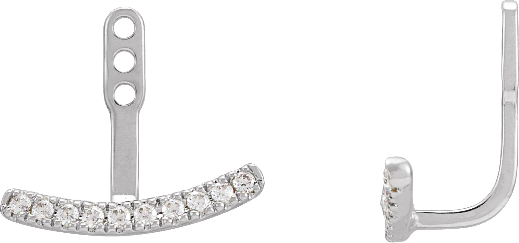 Lab-Grown Diamond Curved Bar Earring Jackets