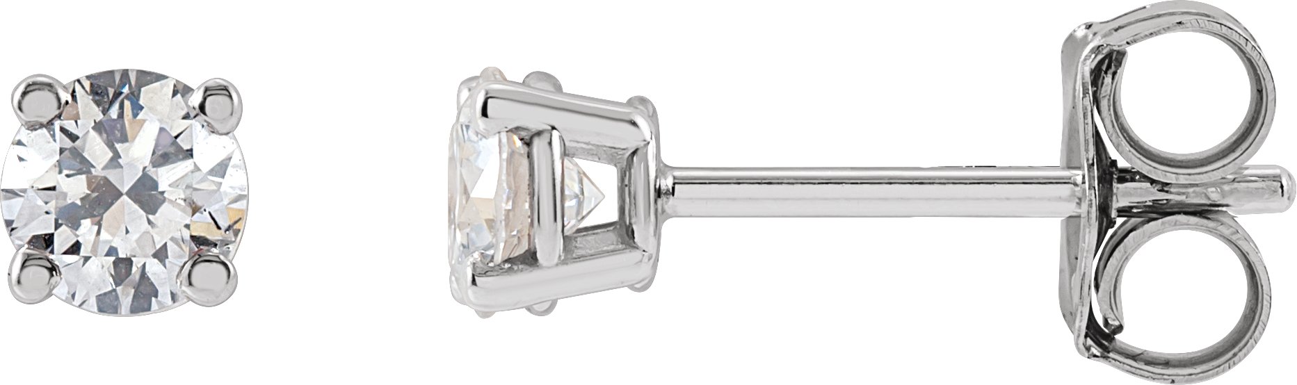 Round 4-Prong Lightweight Stud Earrings