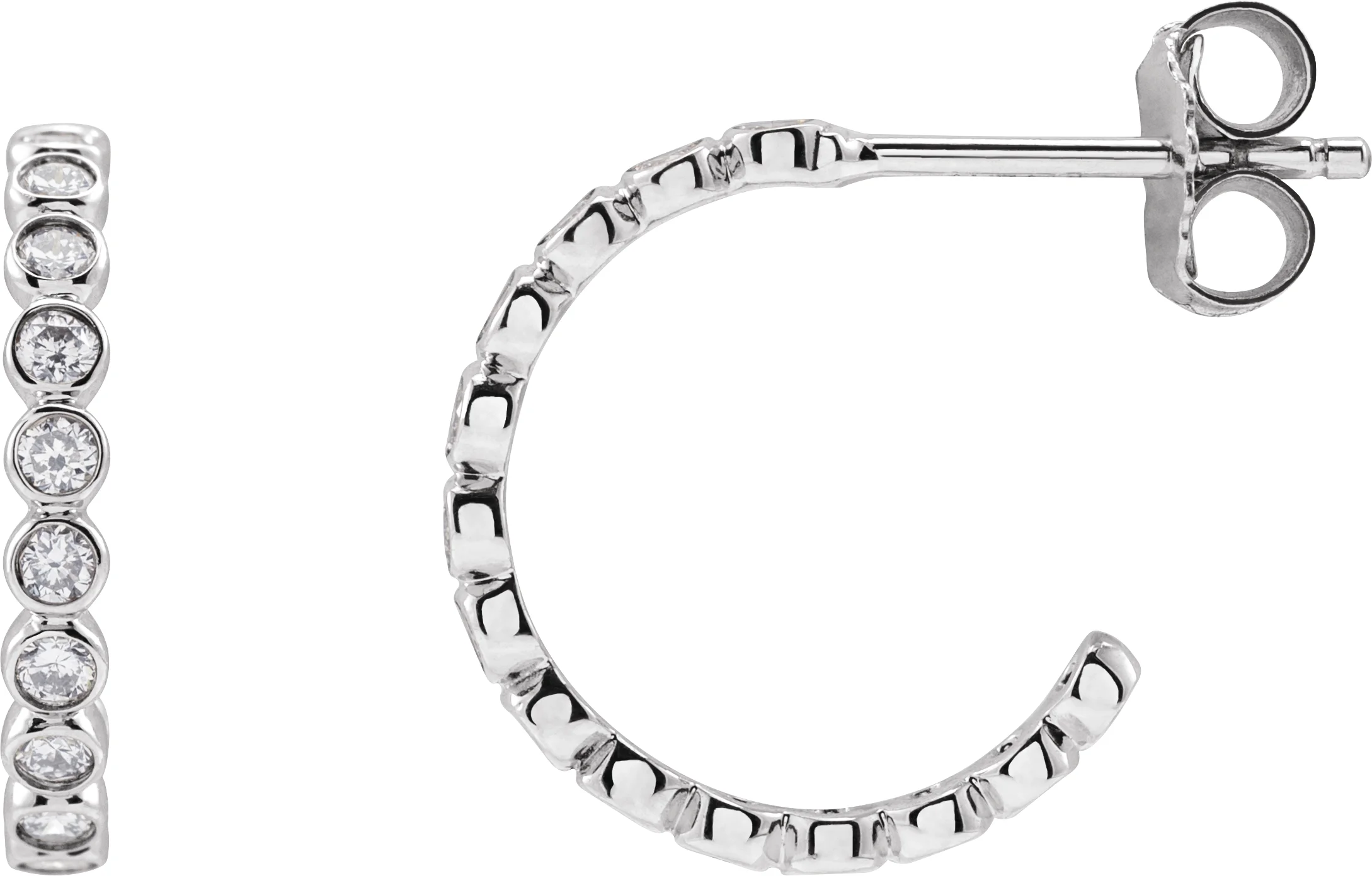 Bezel-Set Hoop Earrings