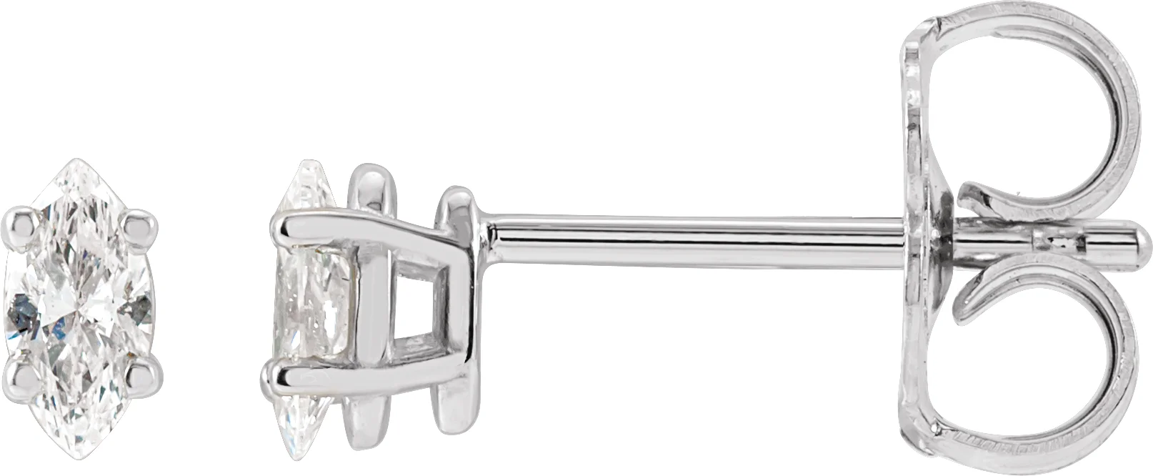 Marquise 4-Prong Lightweight Stud Earrings