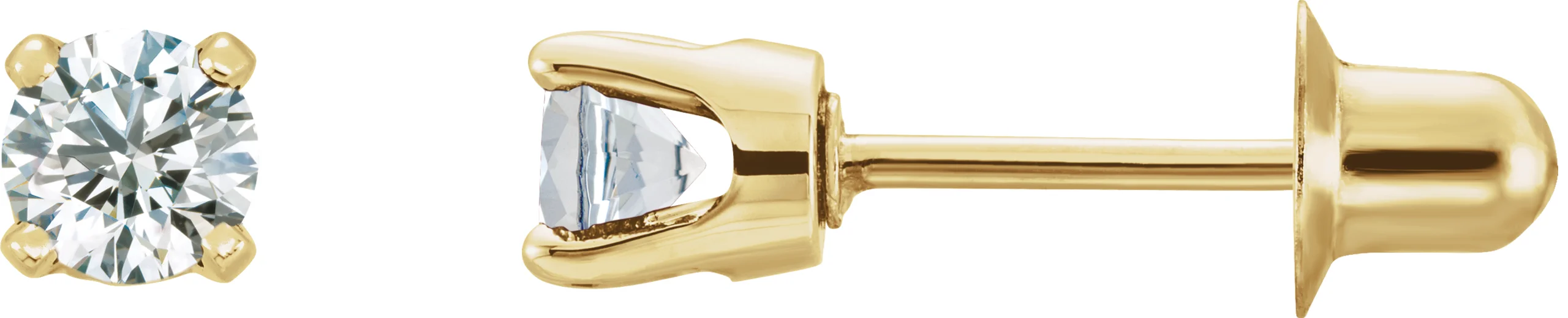Round 4-Prong Stud Earrings