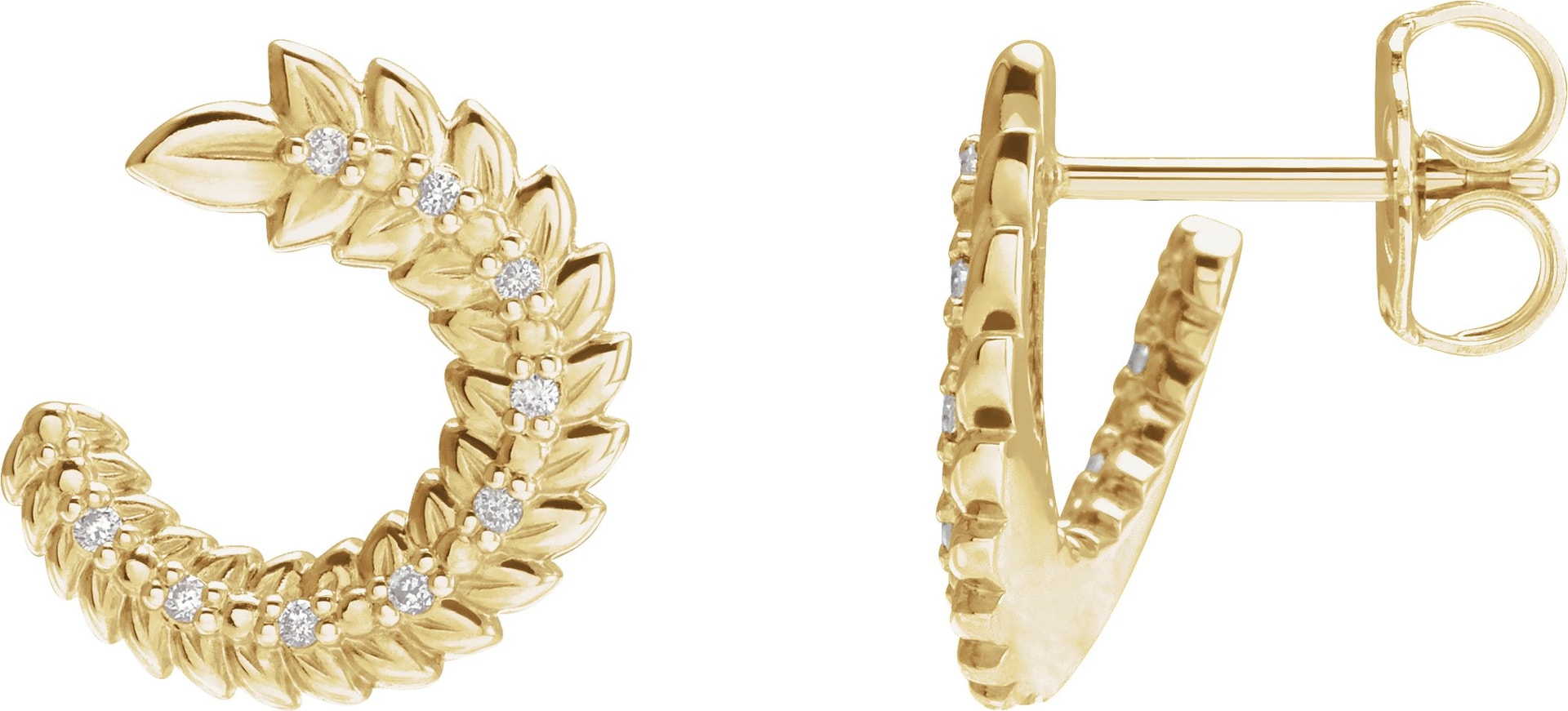 Floral Front-Back Hoop Earrings