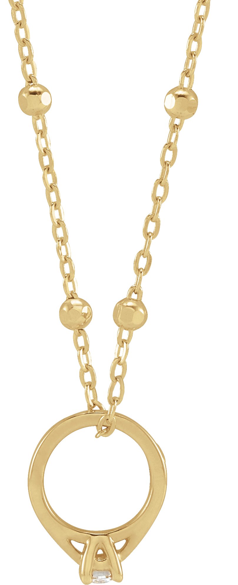 Tiny Solitaire Ring Necklace
