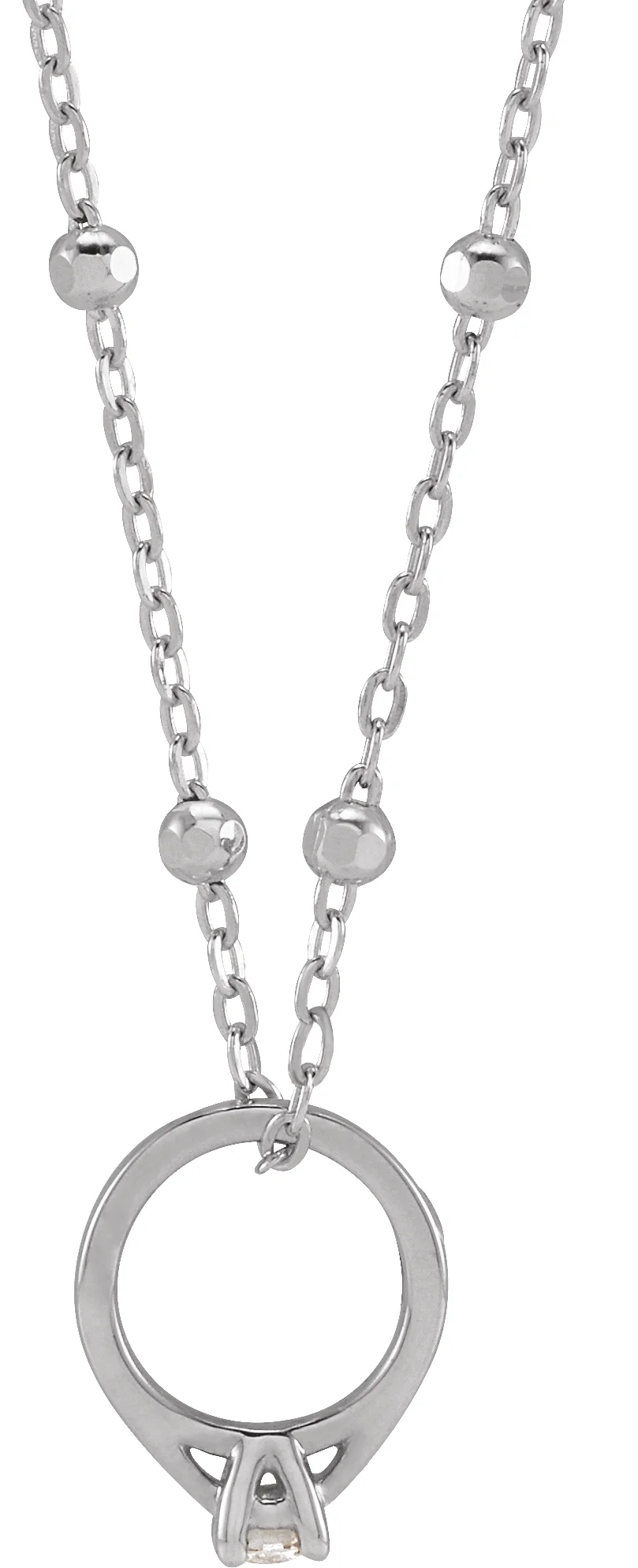 Tiny Solitaire Ring Necklace