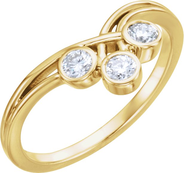 Three-Stone Bezel-Set Ring