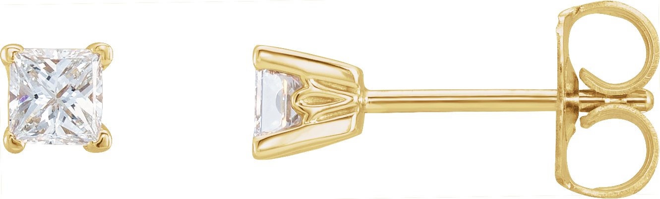 Square 4-Prong V-End Scroll Setting® Stud Earrings