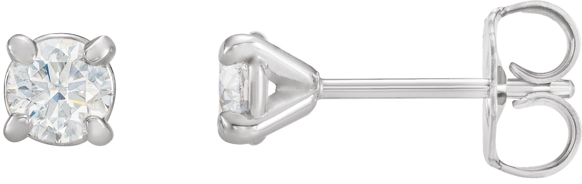 Round 4-Prong Cocktail-Style Claw Stud Earrings