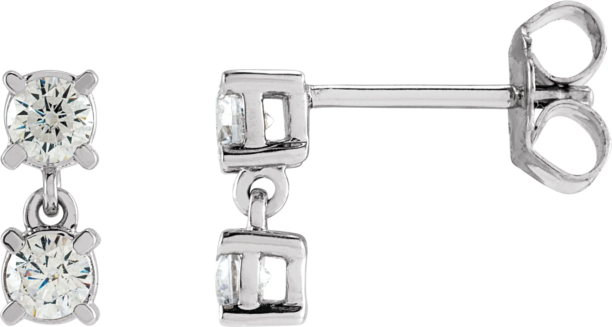 Lab-Grown Diamond Two-Stone Earrings