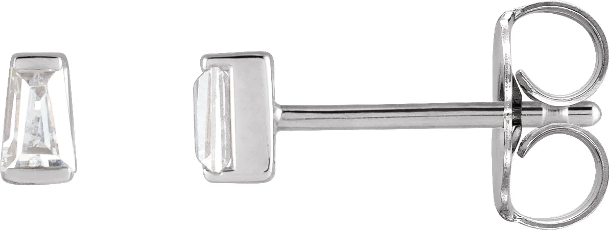 Tapered Baguette Channel-Set Stud Earrings