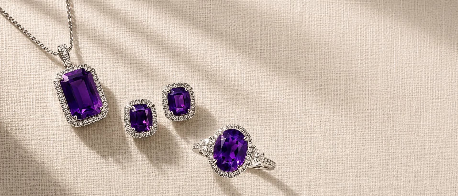 February birthstone jewelry — Amethyst