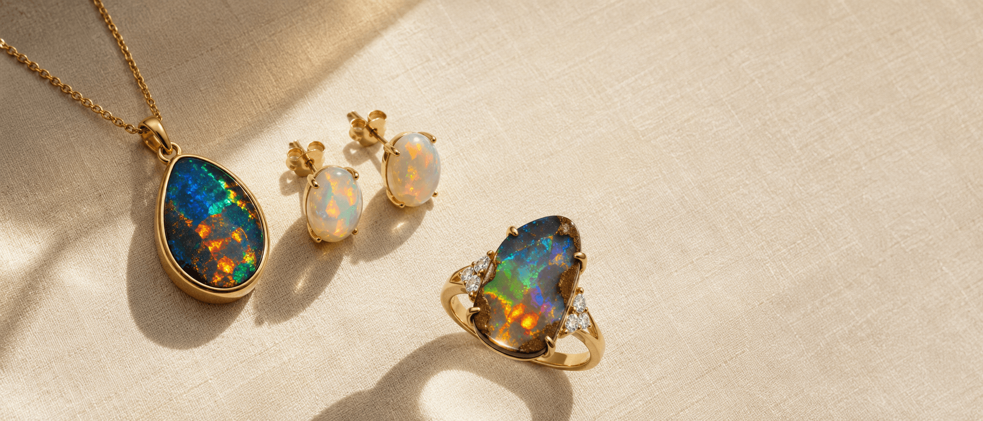 October birthstone jewelry — Opal / Tourmaline