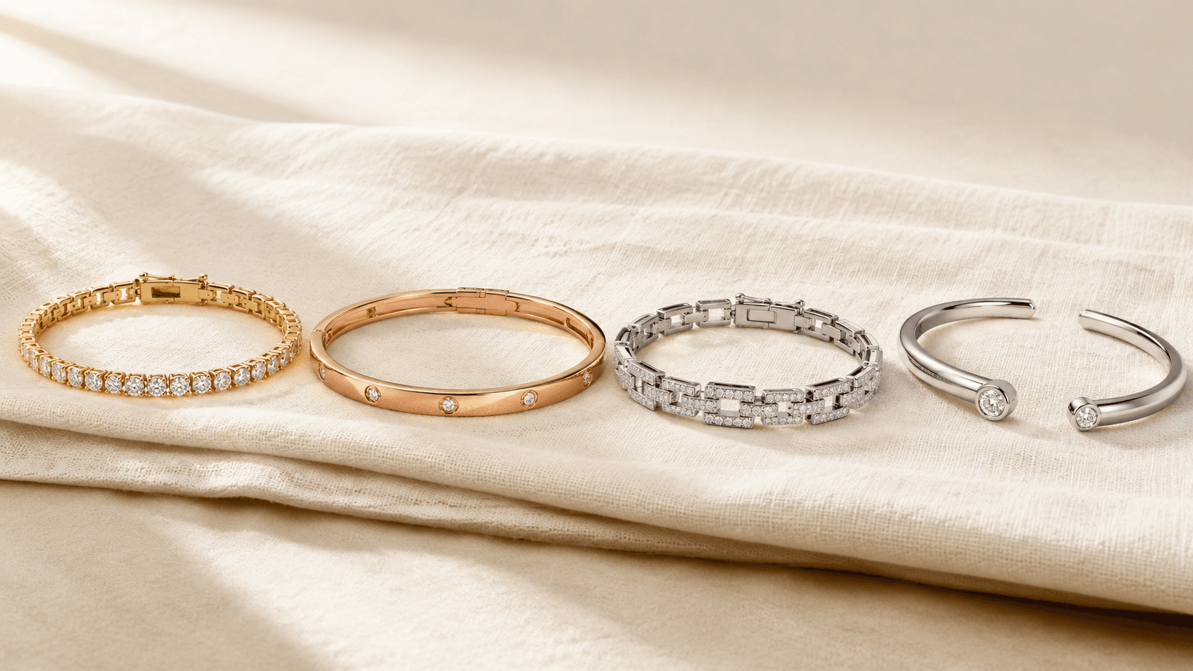 Bracelets in 14k yellow gold, rose gold, white gold, and platinum at ATL Luxury Jewelers Atlanta