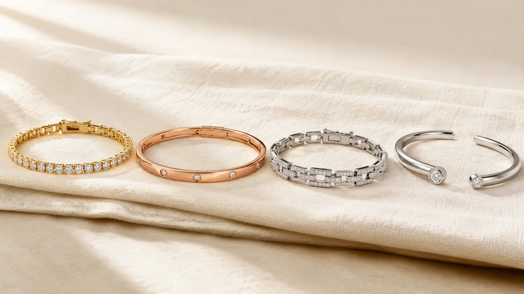 Bracelets in 14k yellow gold, rose gold, white gold, and platinum at ATL Luxury Jewelers Atlanta