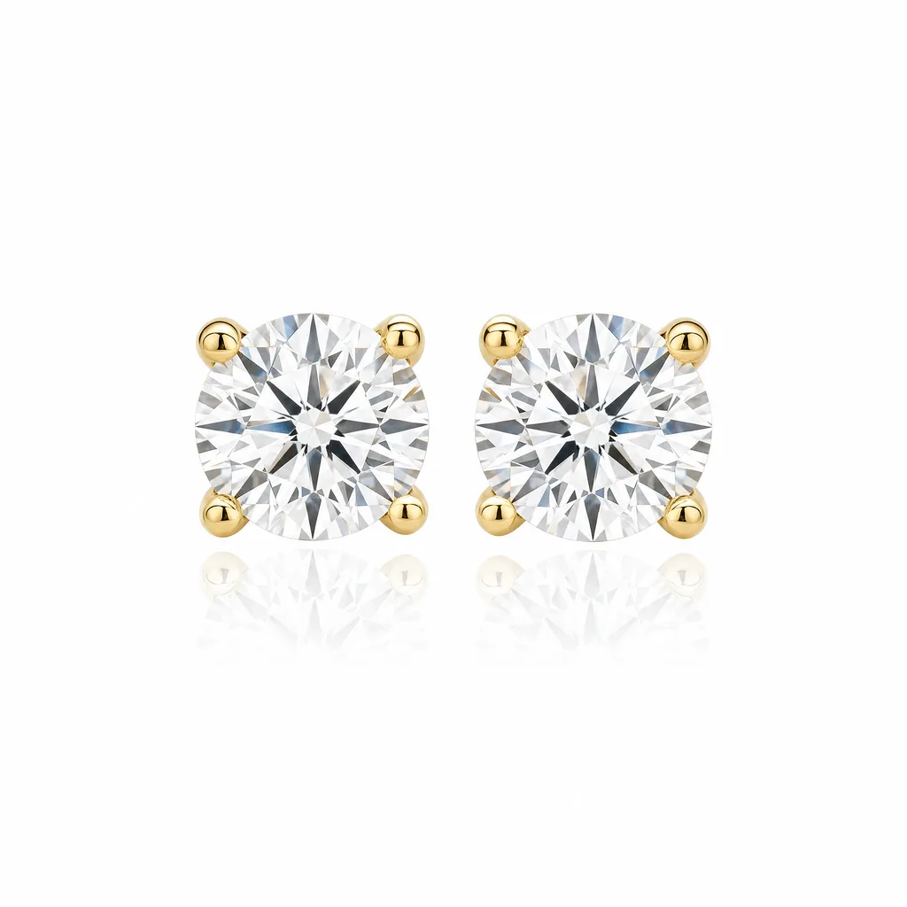 Diamond stud earrings in gold — ATL Luxury Jewelry, Atlanta