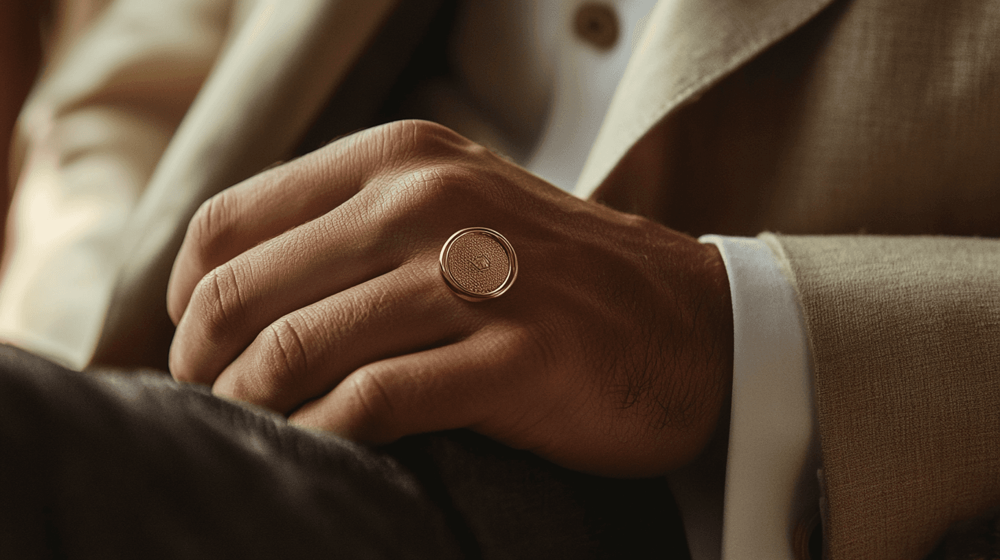 Man wearing gold ring
