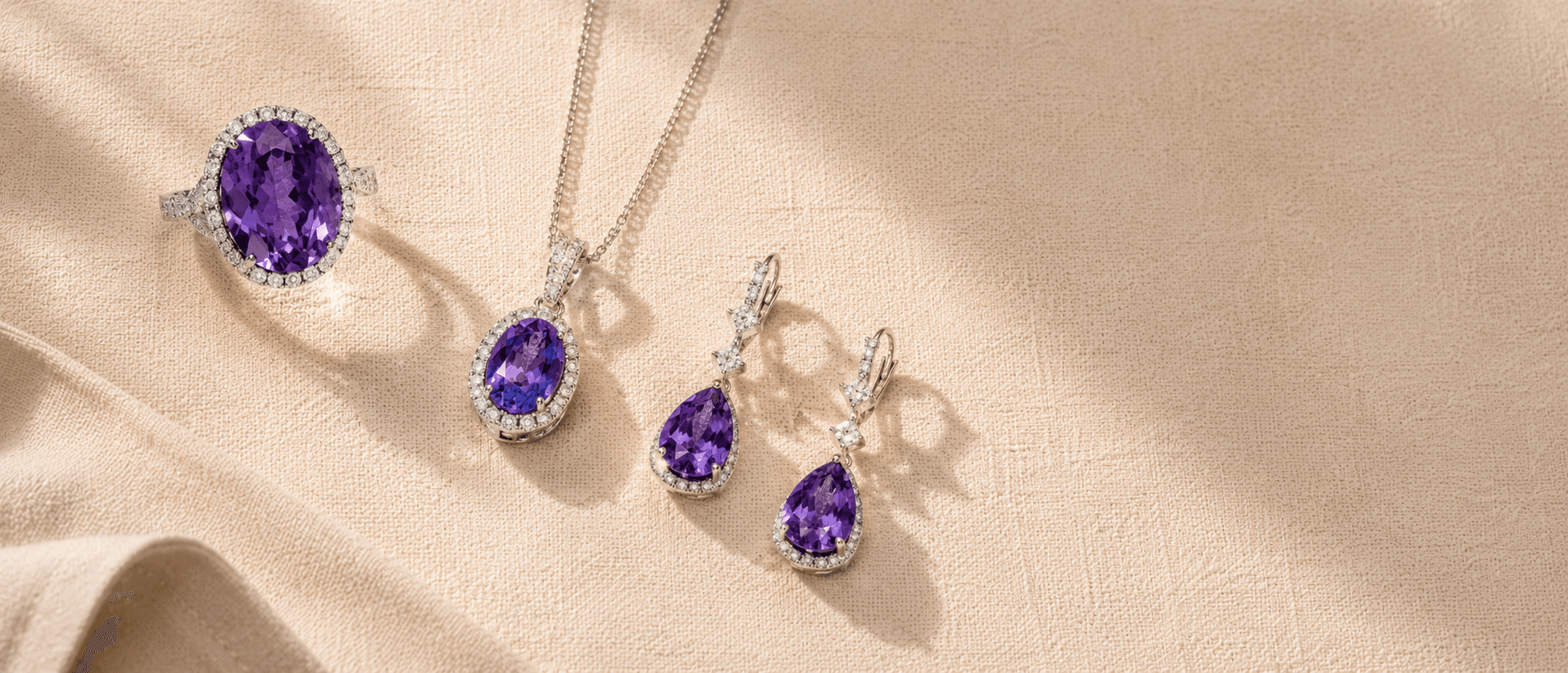 Purple gemstone jewelry at ATL Luxury Jewelers Atlanta
