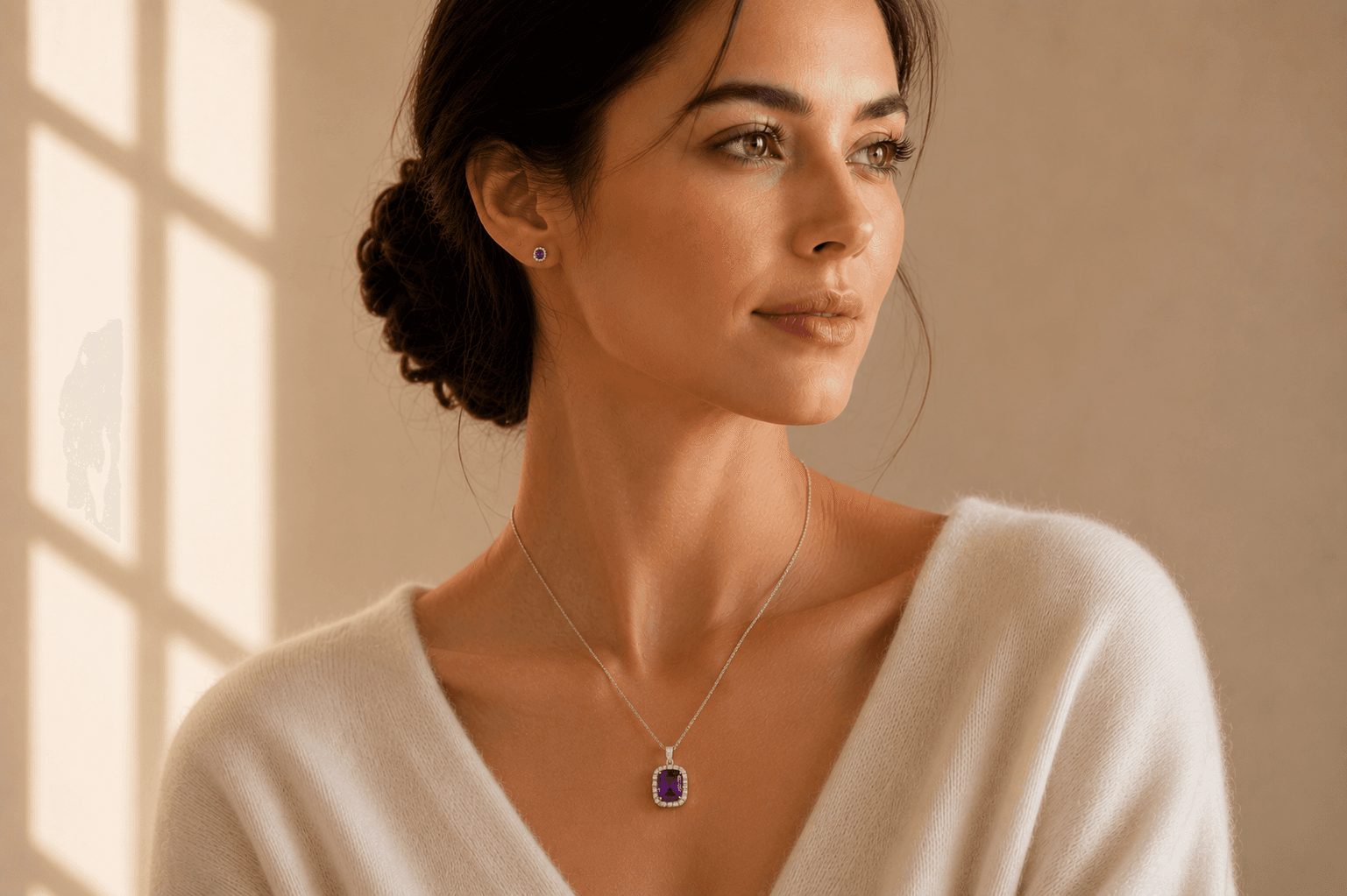 Purple gemstone jewelry at ATL Luxury Jewelers Atlanta showroom