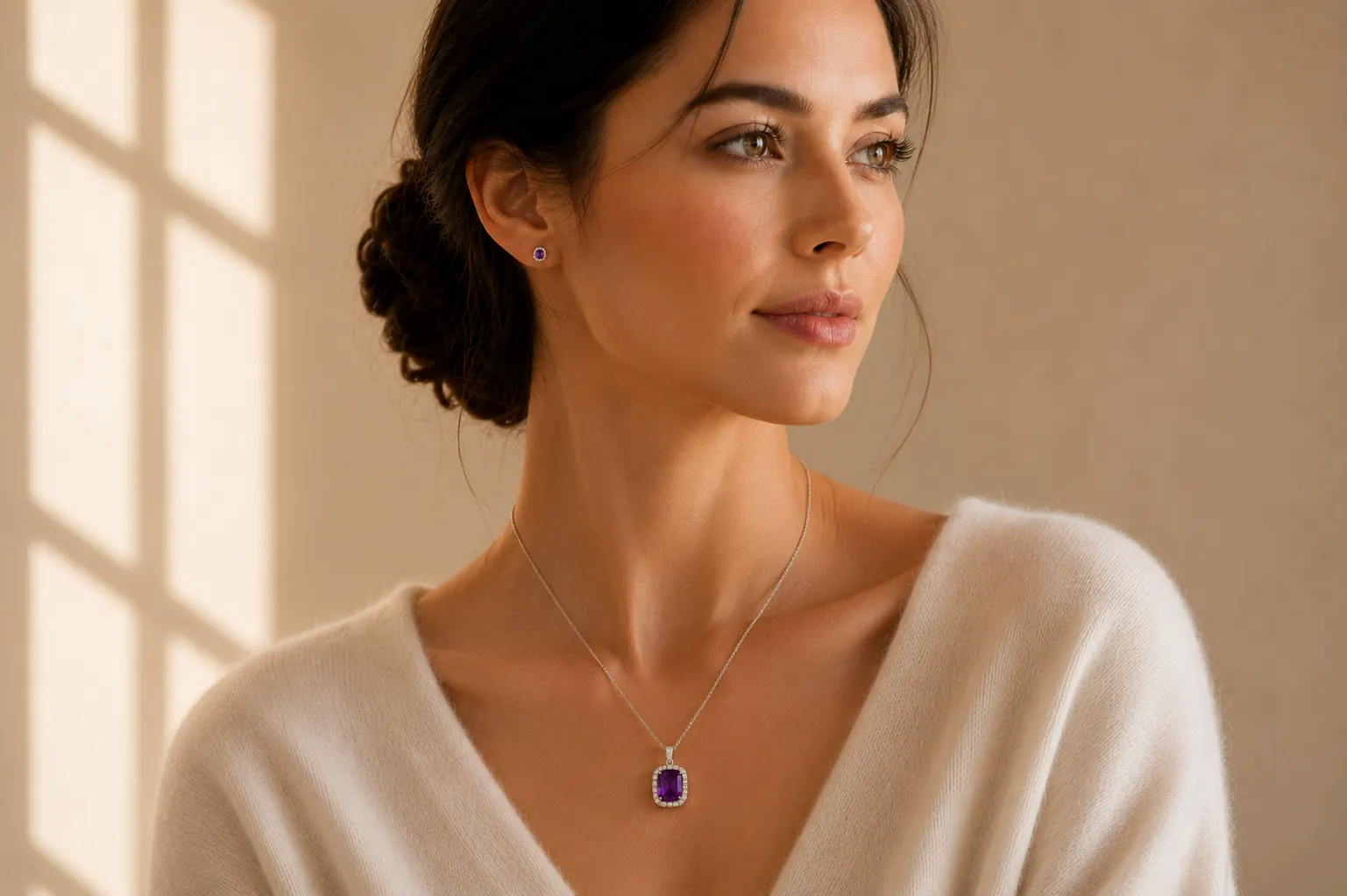 Purple gemstone jewelry at ATL Luxury Jewelry Atlanta showroom