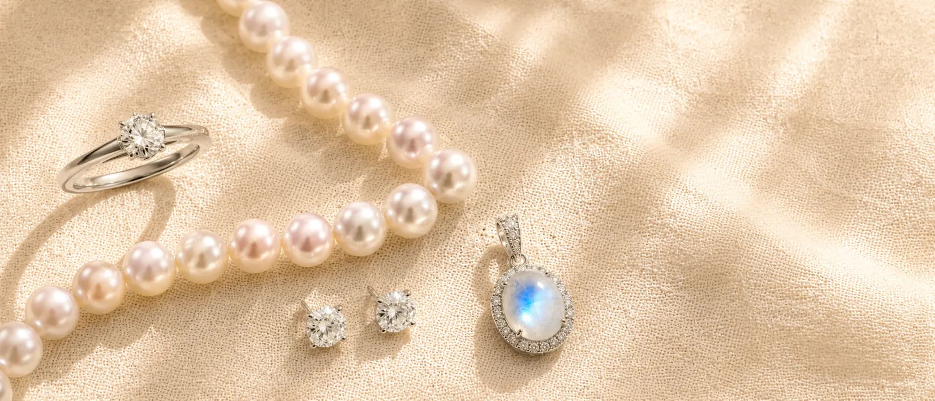 White colored gemstone jewelry