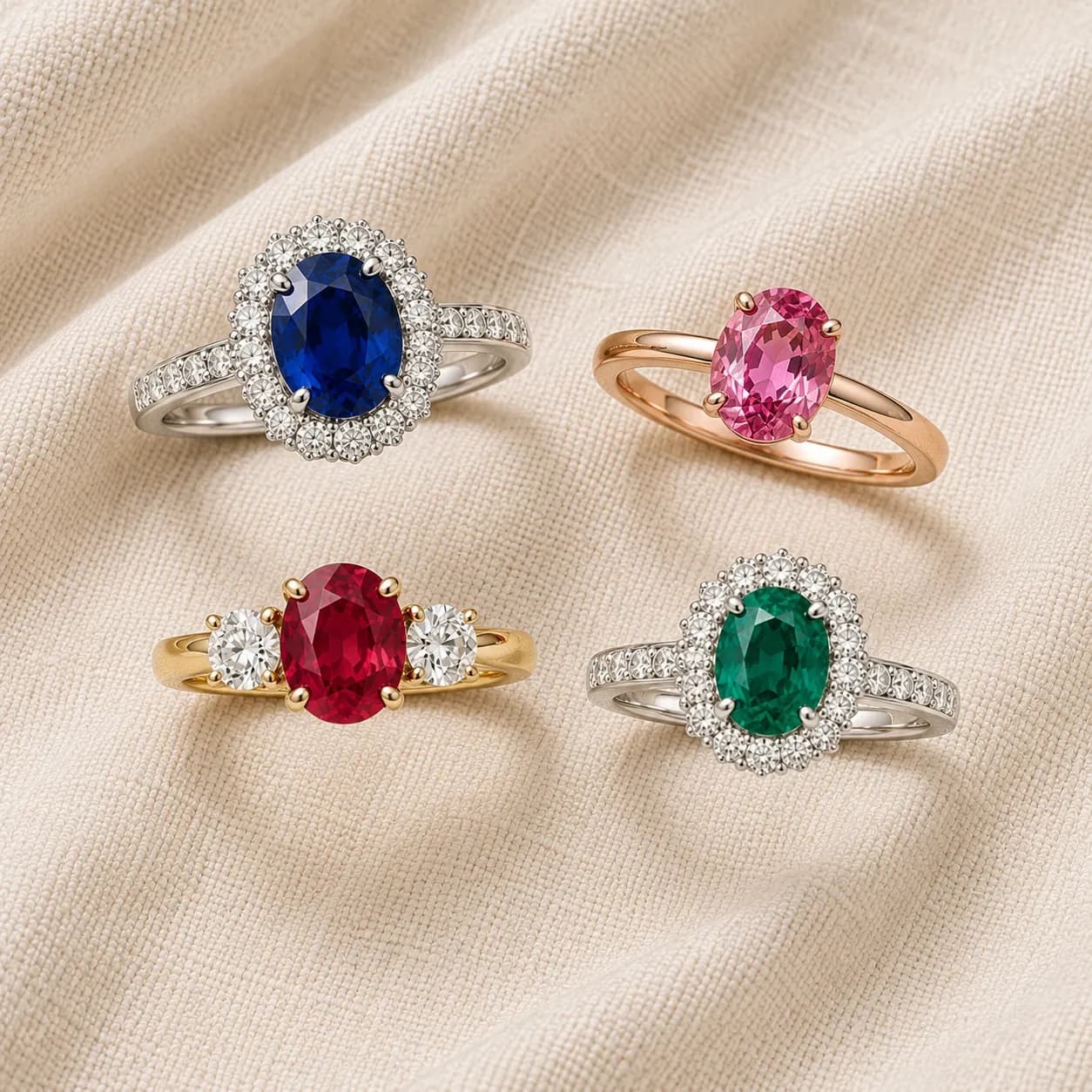 Colored gemstones for engagement rings sapphire ruby emerald morganite at ATL Luxury Jewelry Atlanta