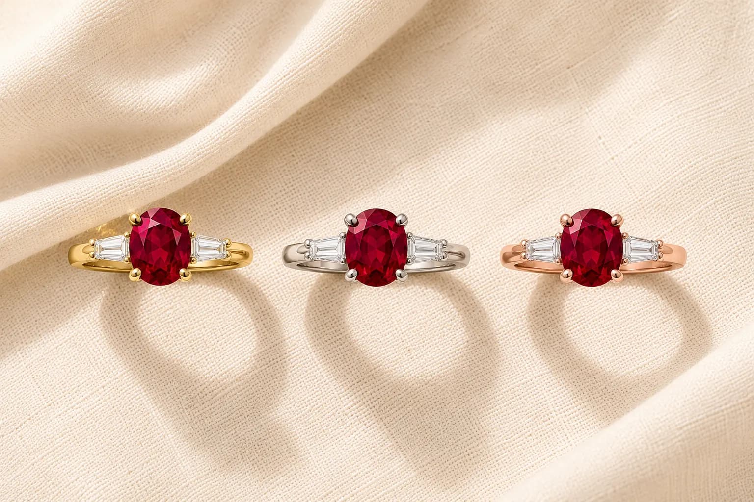 Gemstone color metal pairing yellow gold white gold rose gold platinum at ATL Luxury Jewelry Atlanta