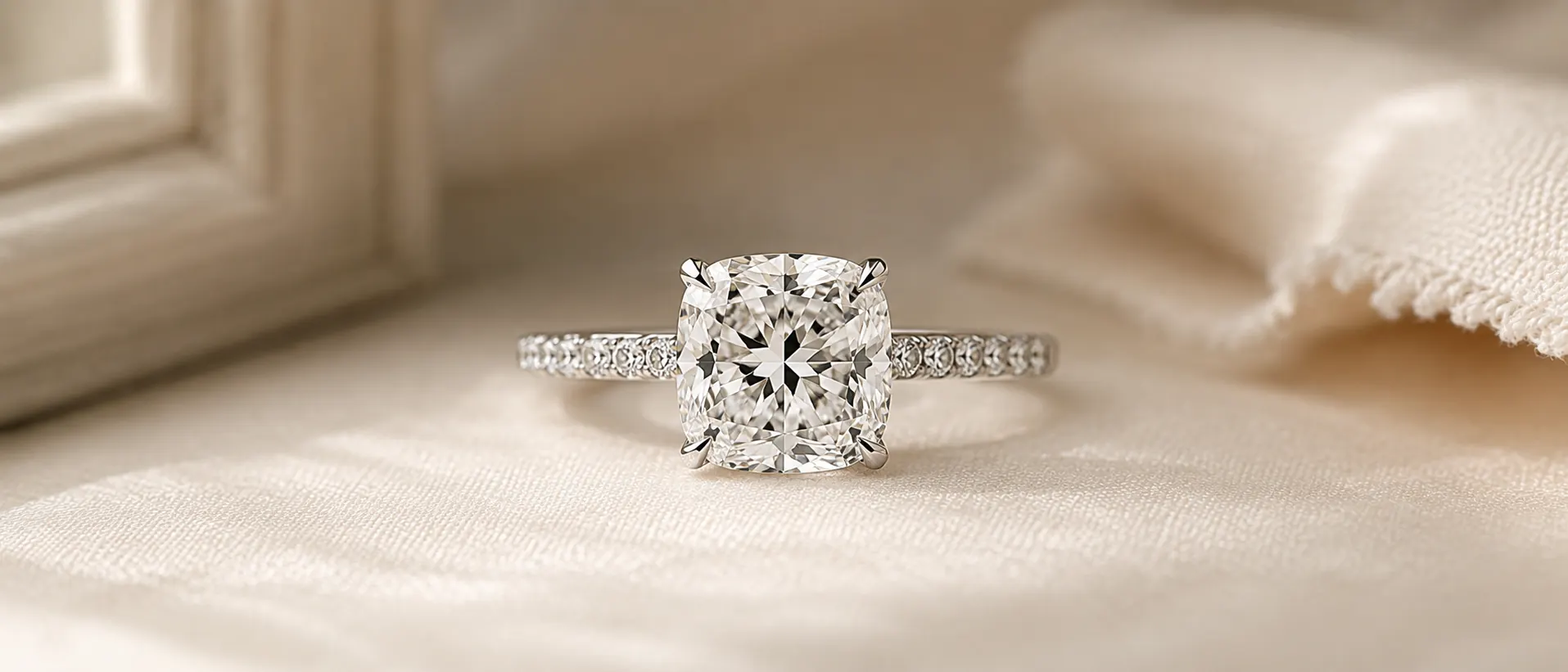 Cushion cut lab grown diamond