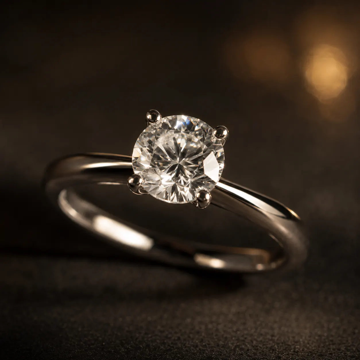 Lab-grown diamond solitaire engagement ring in platinum at ATL Luxury Jewelers Atlanta