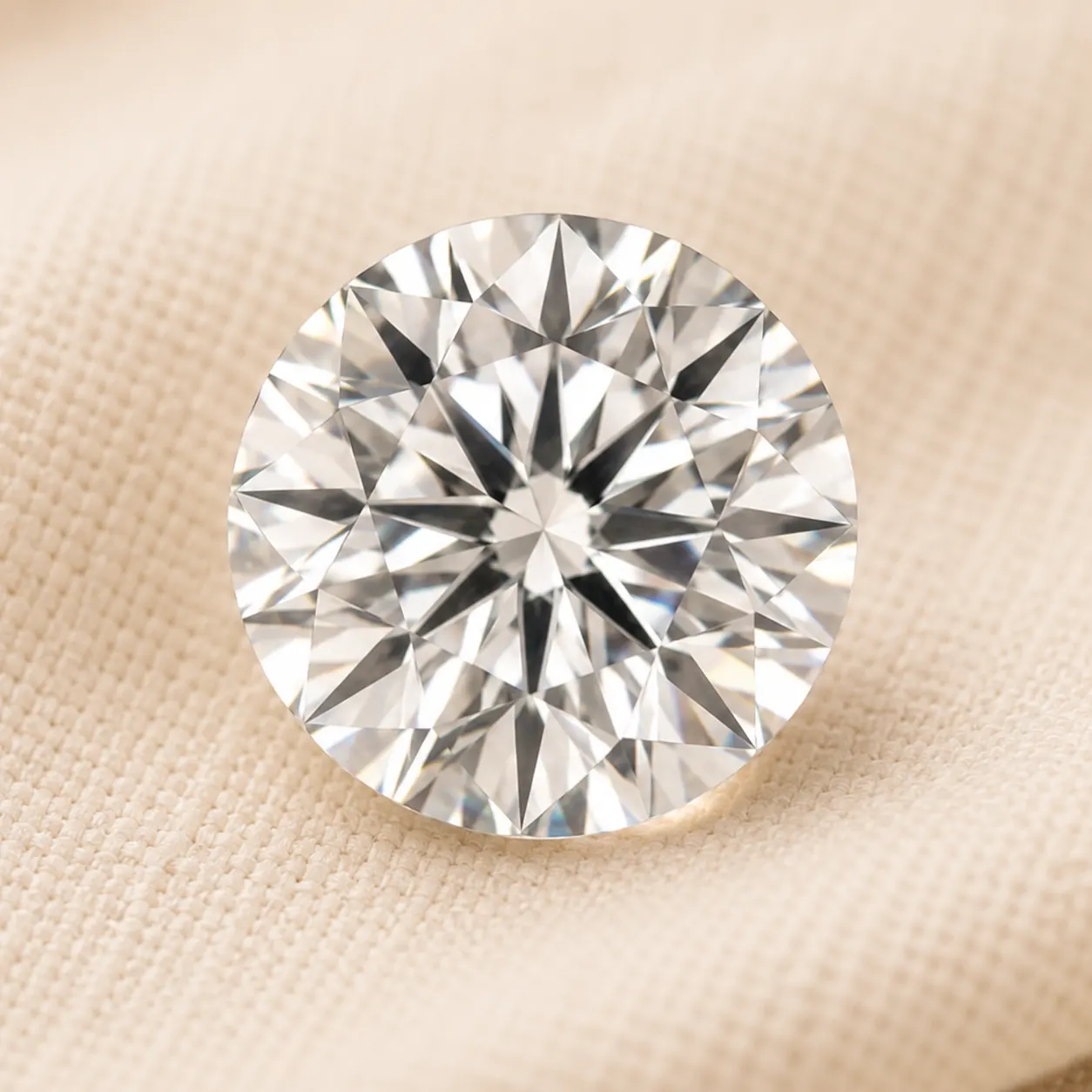 Diamond clarity — extreme close-up of an eye-clean VS2 diamond showing minimal inclusions and crystal-clear appearance