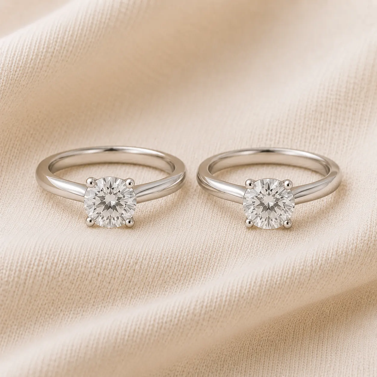 Lab-grown vs natural diamond engagement ring comparison at ATL Luxury Jewelers Atlanta