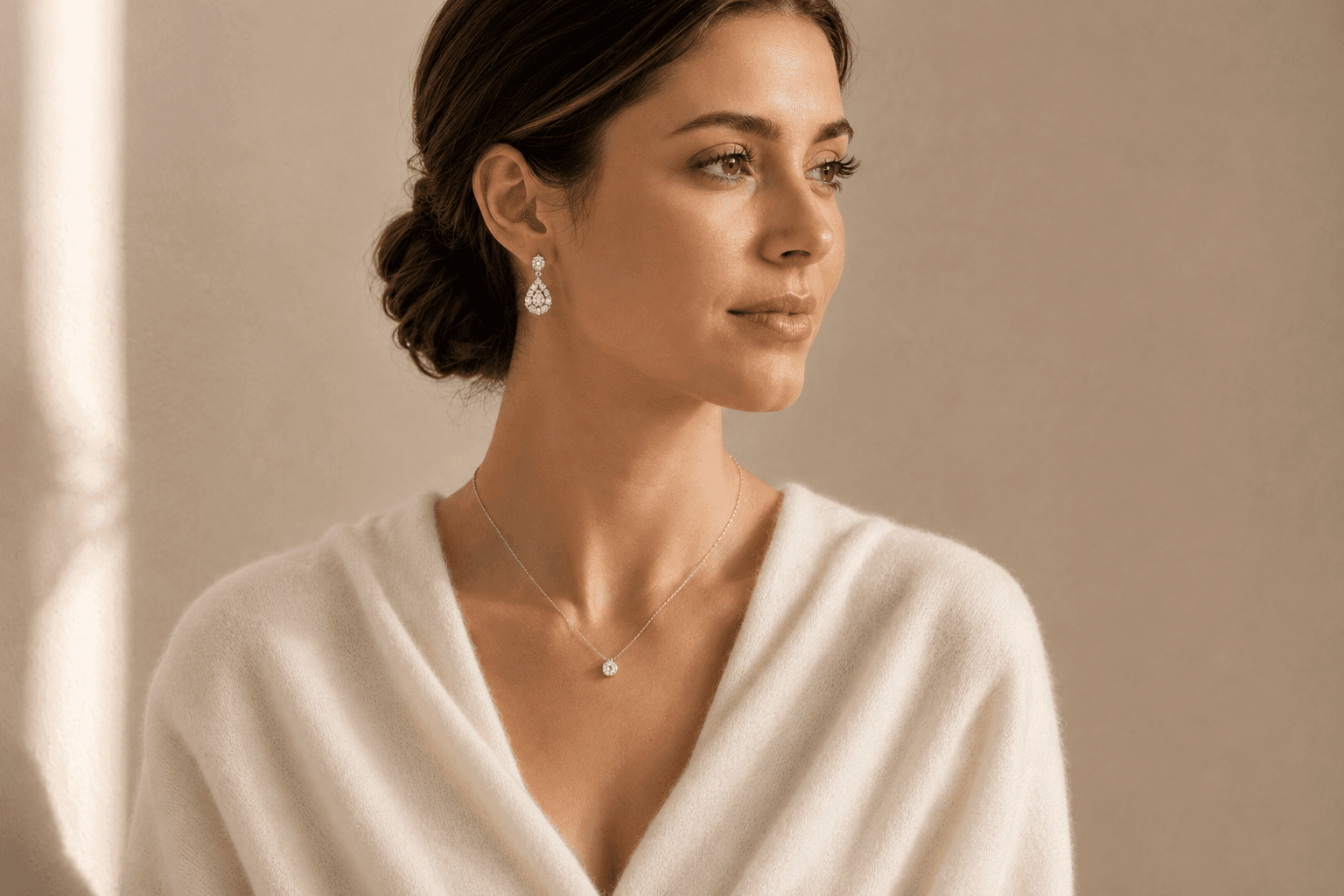 Holiday jewelry gift worn at ATL Luxury Jewelers Atlanta showroom