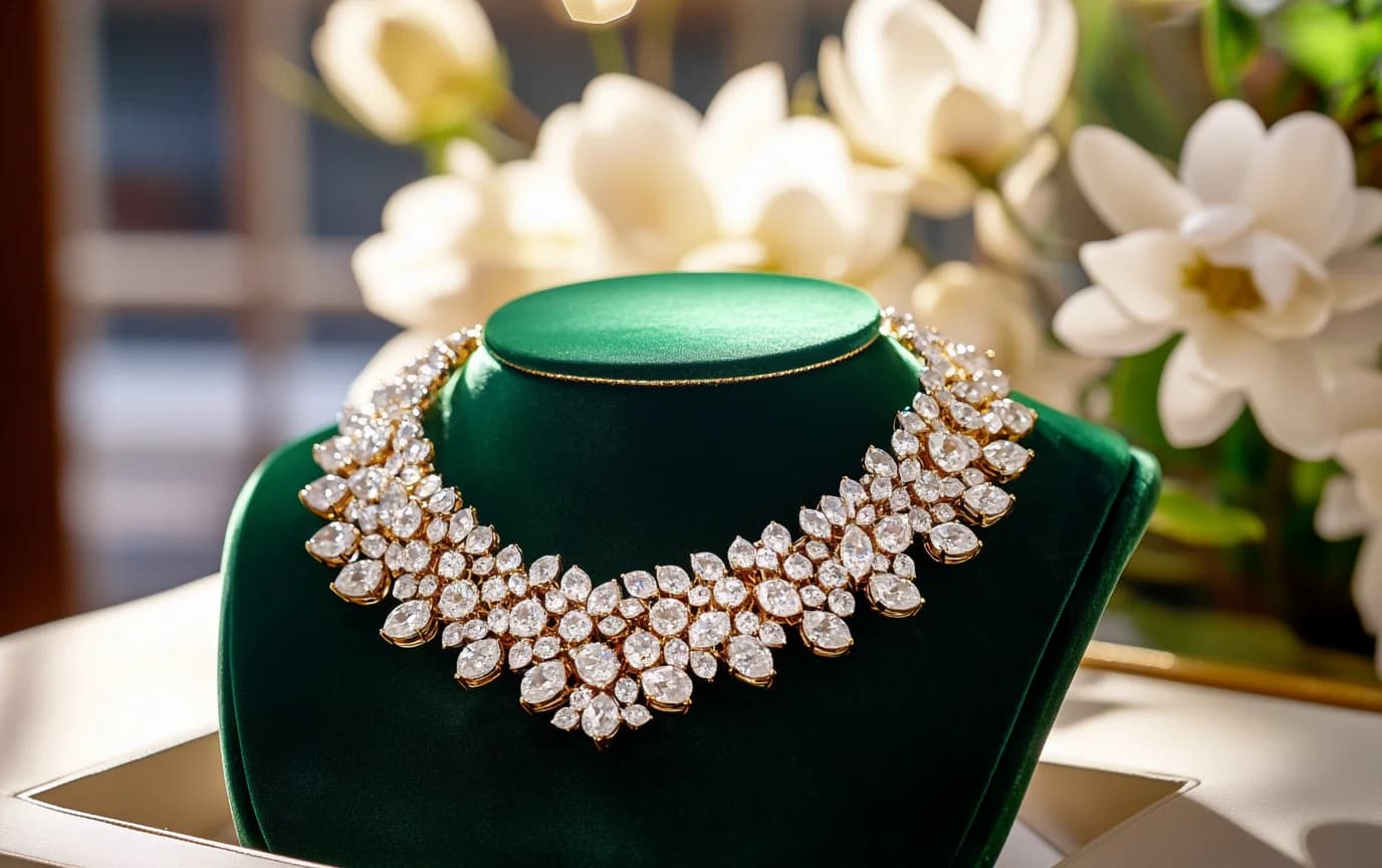Luxury jewelry piece in gift box