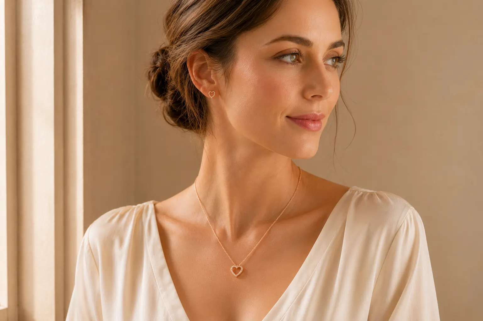 Romantic jewelry gift worn at ATL Luxury Jewelers Atlanta showroom