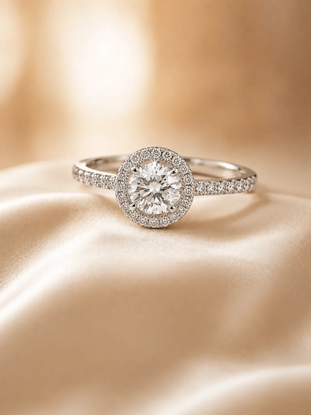 Halo engagement ring