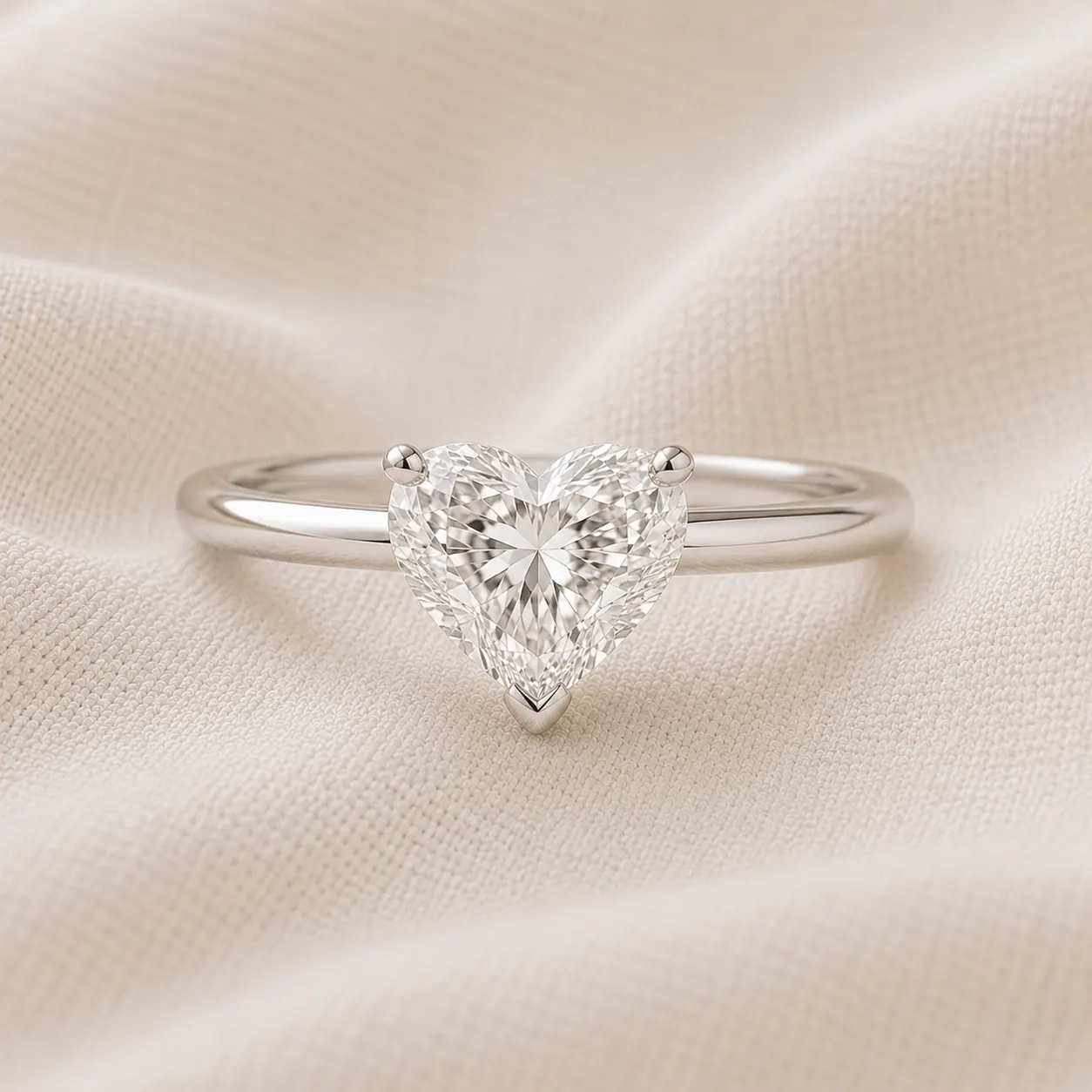 Heart cut diamond engagement ring