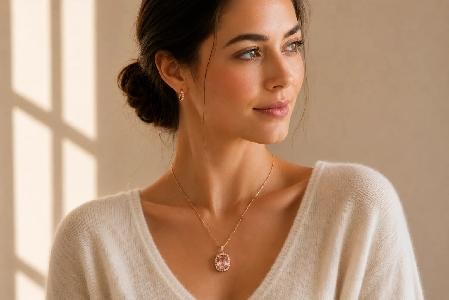 Rose Gold jewelry worn at ATL Luxury Jewelry Atlanta showroom