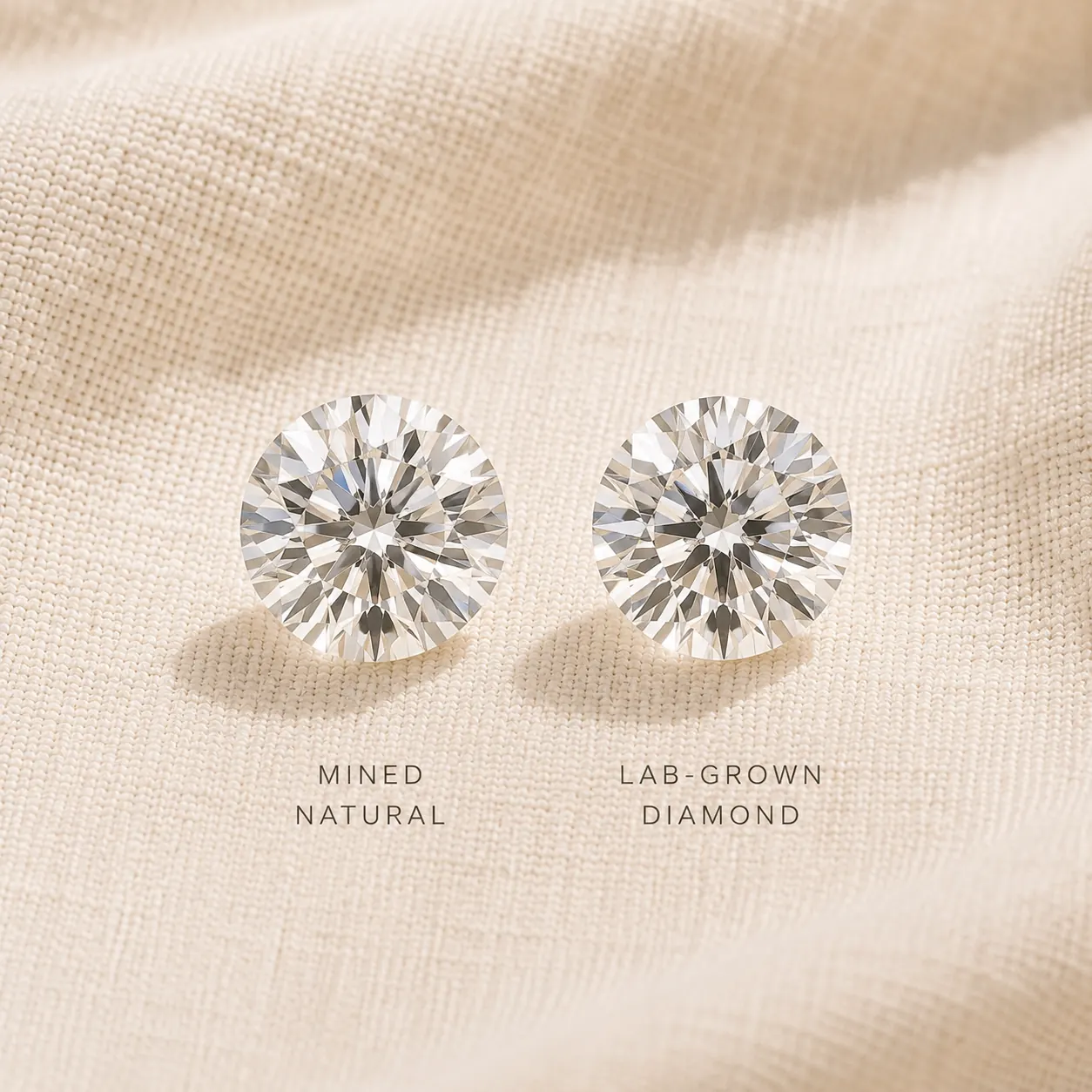 Natural diamond and lab-grown diamond side-by-side comparison at ATL Luxury Jewelry Atlanta