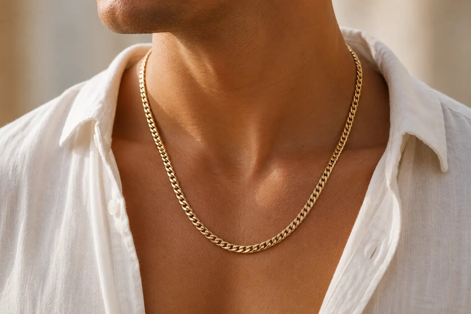 Solid gold Cuban chain worn at ATL Luxury Jewelry showroom