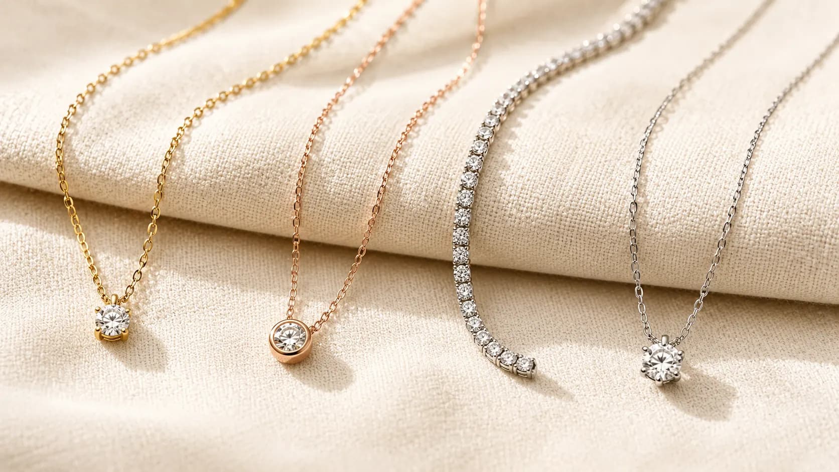 Necklaces in 14k yellow gold, rose gold, white gold, and platinum at ATL Luxury Jewelry Atlanta