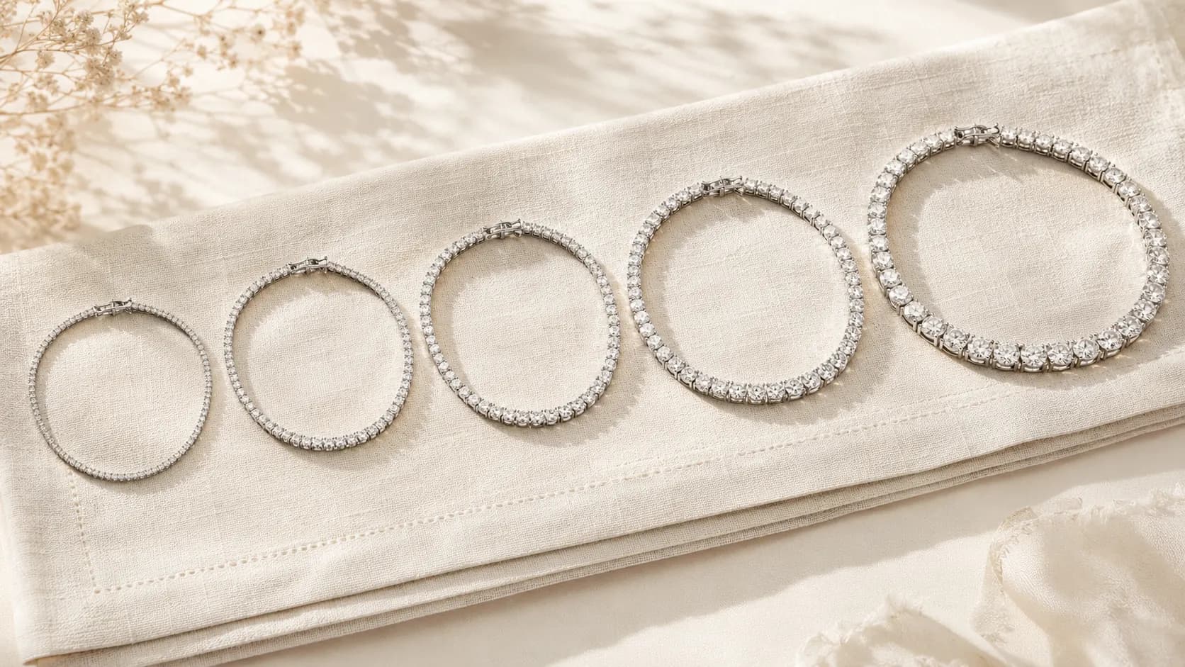 Diamond tennis necklaces in 3, 5, 7, 10, and 15 carat total weights at ATL Luxury Jewelry Atlanta