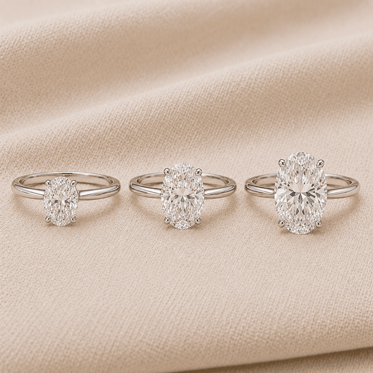 Oval engagement rings in 1, 2, and 3 carat sizes at ATL Luxury Jewelers Atlanta