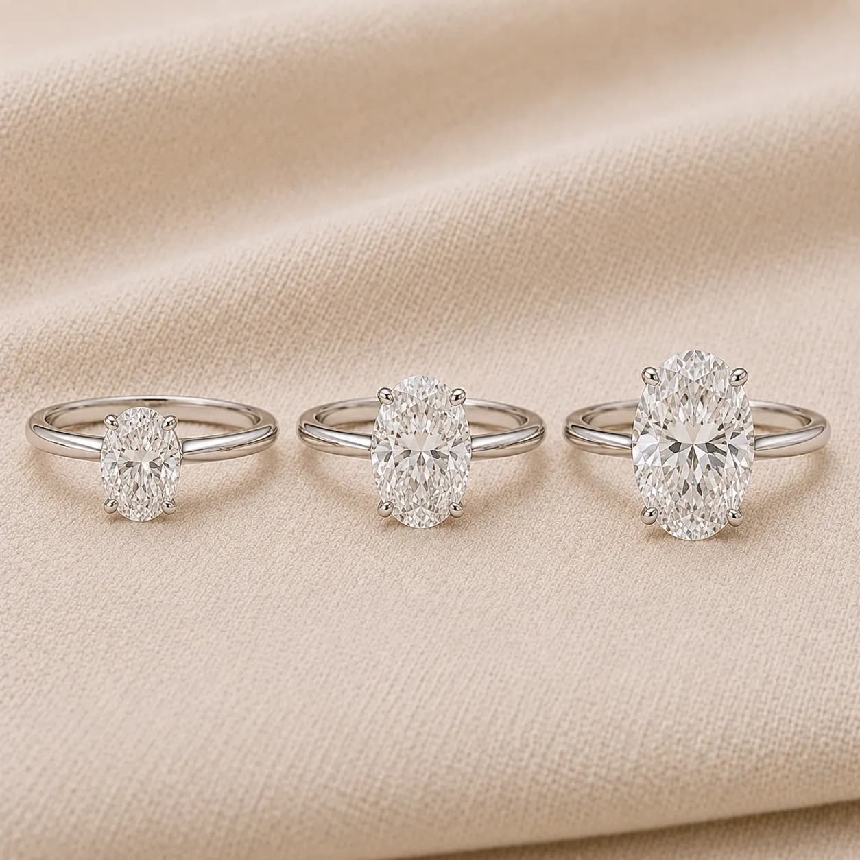 Oval engagement rings in 1, 2, and 3 carat sizes at ATL Luxury Jewelers Atlanta