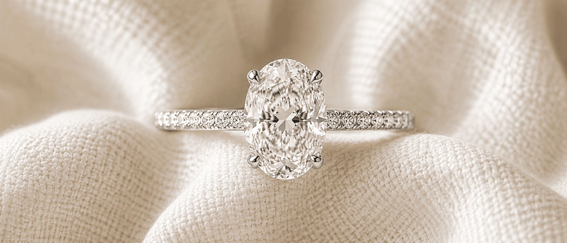 Oval cut lab grown diamond