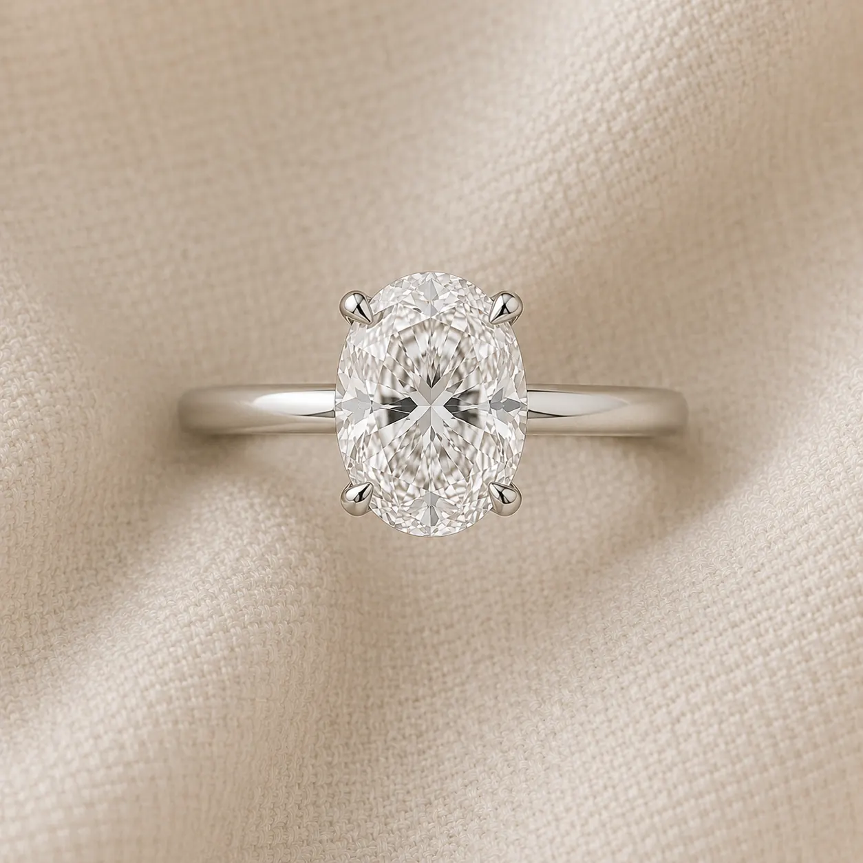 Oval cut solitaire engagement ring