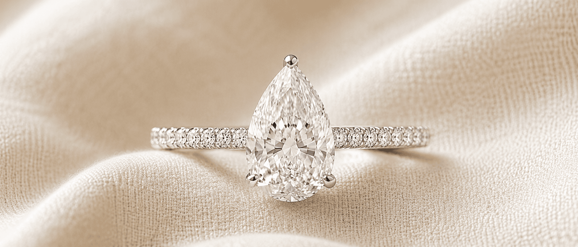 Pear cut lab grown diamond