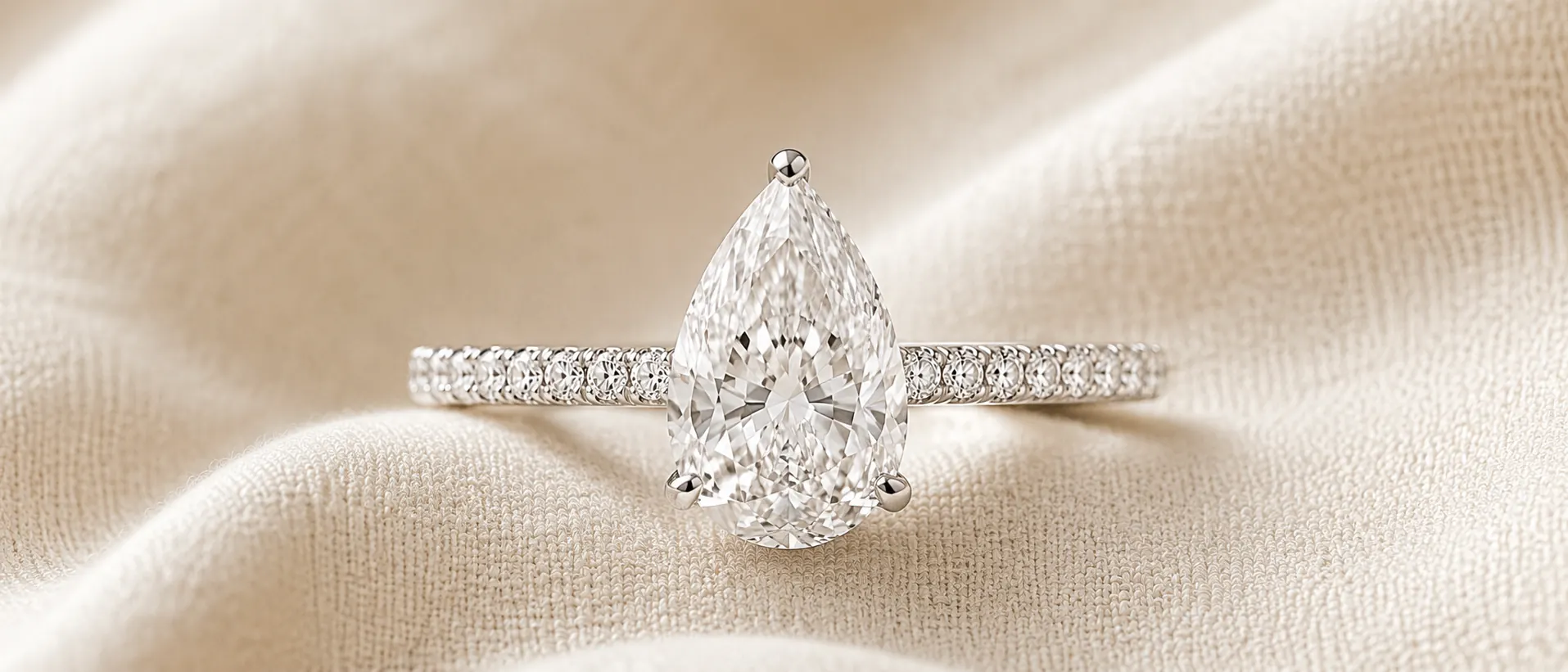 Pear cut lab grown diamond